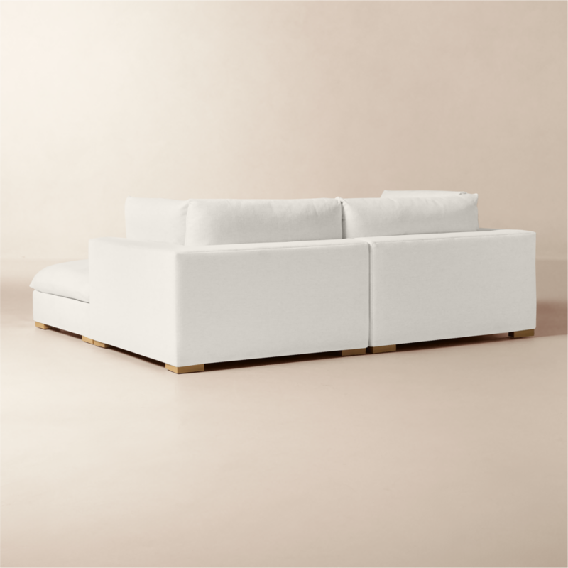Deseo 3-Piece White Performance Fabric Deep Depth Sectional Sofa with Ottoman - image 6 of 10