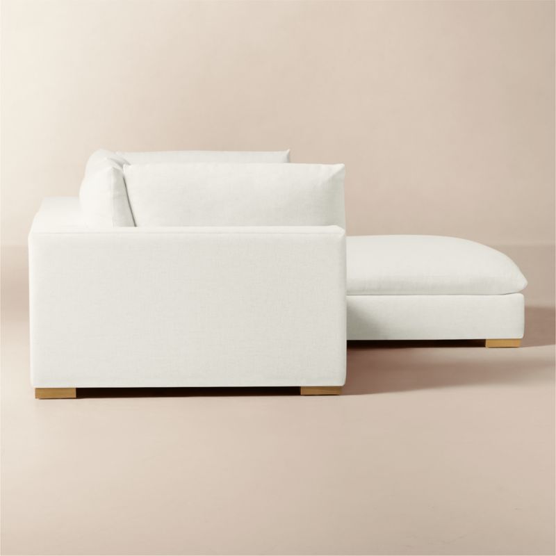 Deseo 3-Piece White Performance Fabric Deep Depth Sectional Sofa with Ottoman - image 3 of 10