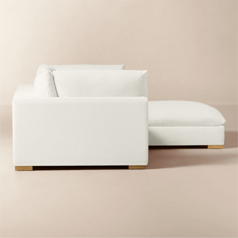 Deseo 3-Piece White Performance Fabric Deep Depth Sectional Sofa with Ottoman - image 5 of 10