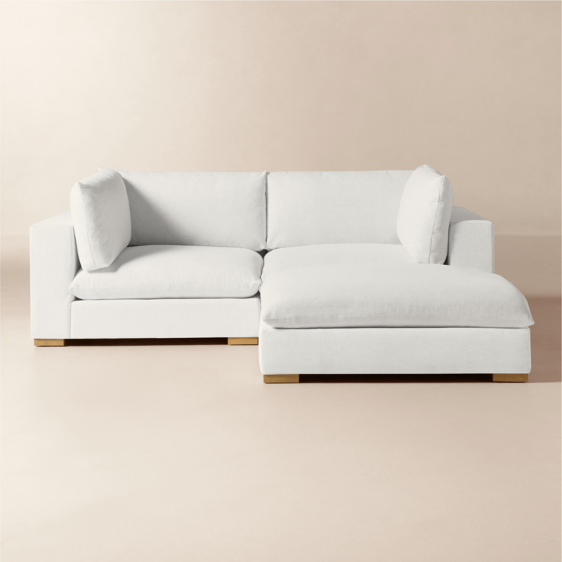 Deseo 3-Piece White Performance Fabric Deep Depth Sectional Sofa with Ottoman - image 0 of 10