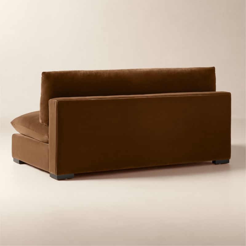 Deseo 65" Light Brown Performance Velvet Standard Depth Armless Loveseat - image 4 of 10