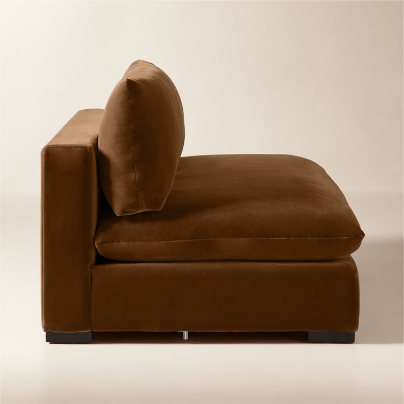 Deseo 65" Light Brown Performance Velvet Standard Depth Armless Loveseat - image 3 of 10