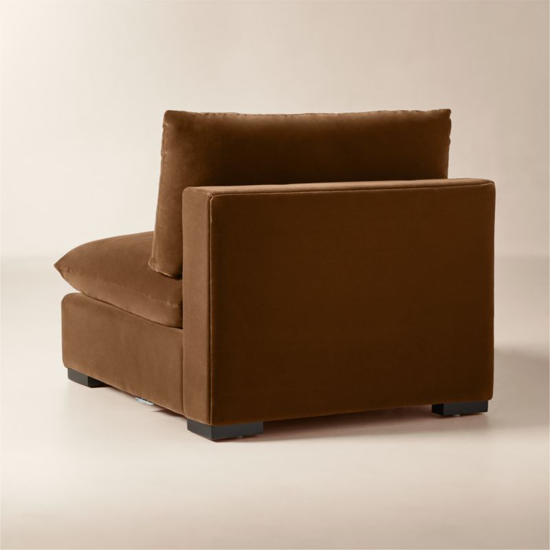 Deseo Light Brown Performance Velvet Standard Depth Armless Chair - image 4 of 10