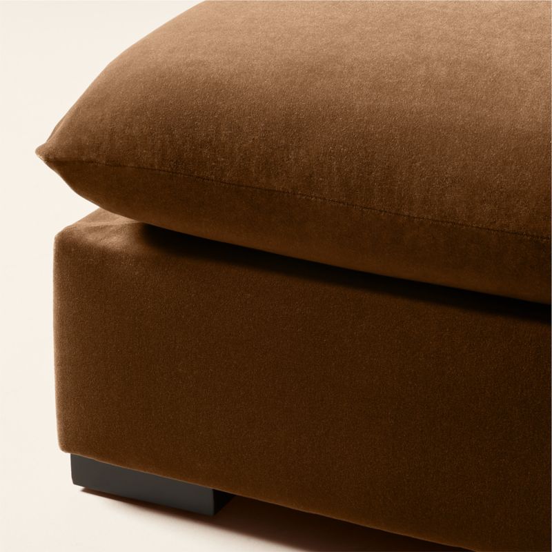 Deseo Light Brown Performance Velvet Standard Depth Ottoman - image 3 of 7