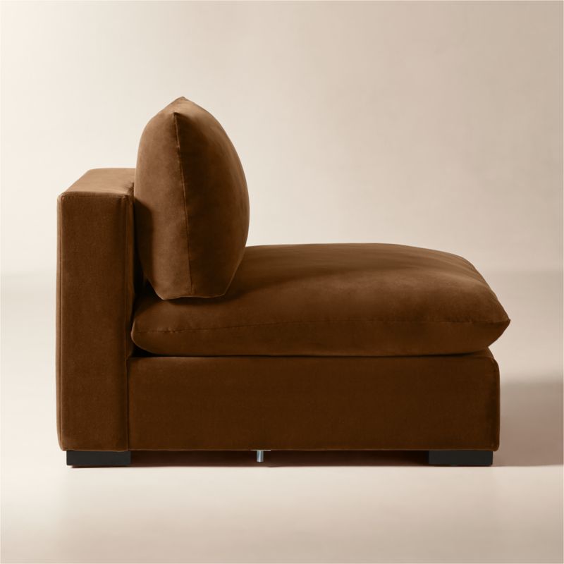 Deseo Light Brown Performance Velvet Standard Depth Armless Chair - image 3 of 10