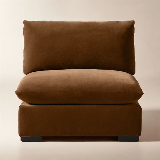 Deseo Praline Brown Performance Velvet Standard Depth Armless Chair