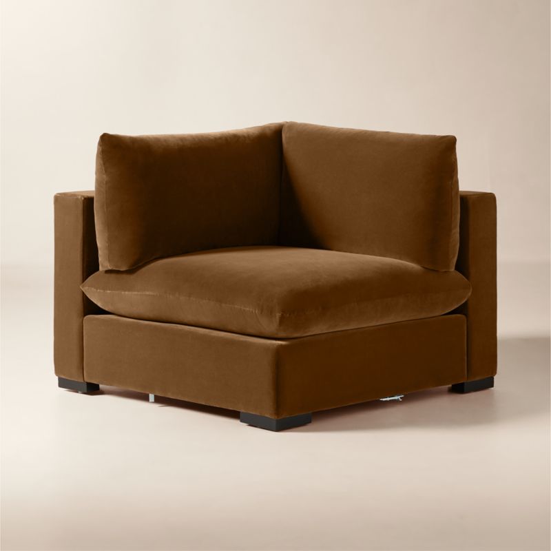 Deseo Light Brown Performance Velvet Standard Depth Corner Chair - image 2 of 10