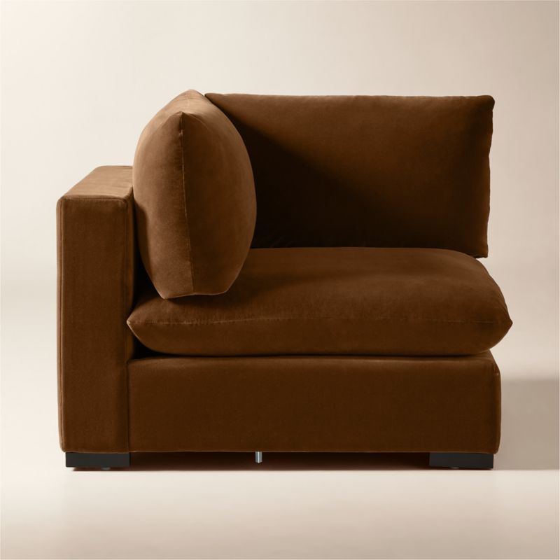 Deseo Light Brown Performance Velvet Standard Depth Corner Chair - image 4 of 10