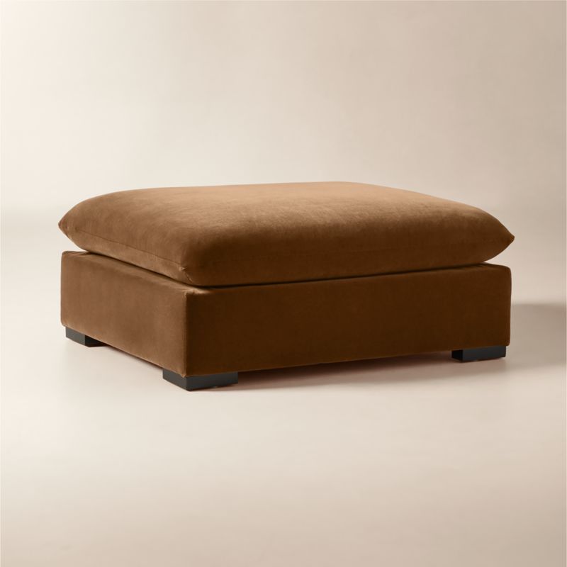 Deseo Light Brown Performance Velvet Standard Depth Ottoman - image 2 of 7