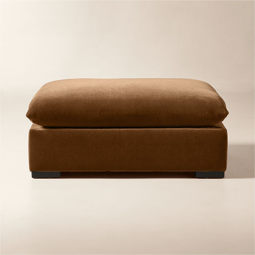 Deseo Praline Brown Performance Velvet Standard Depth Ottoman
