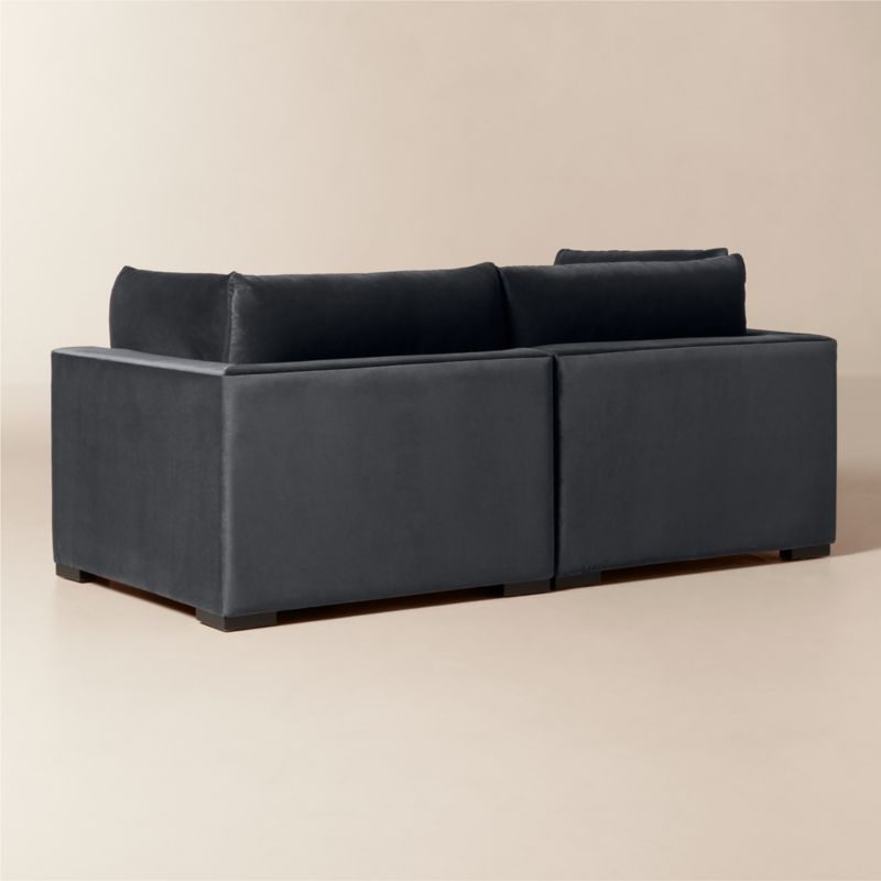 Deseo 2-Piece Charcoal Grey Performance Velvet Standard Depth Sectional Sofa - image 4 of 11