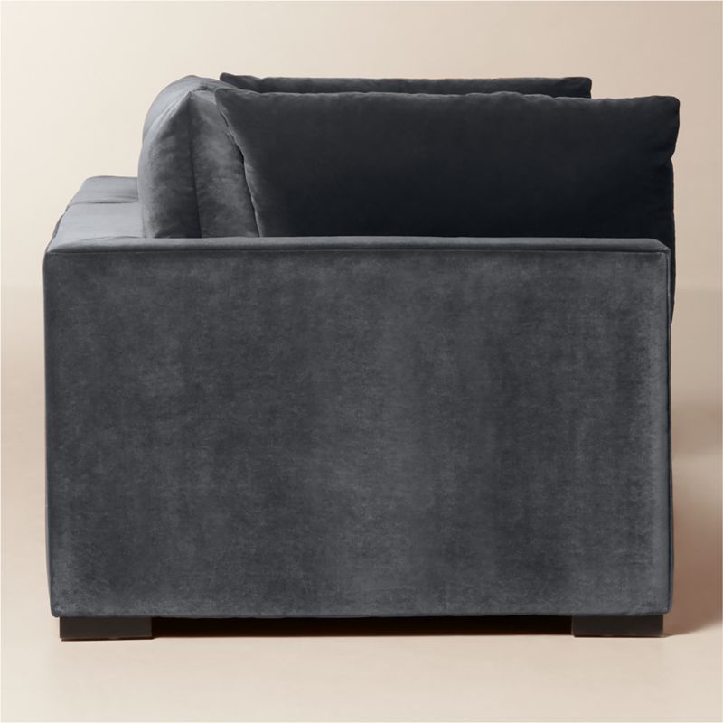 Deseo 2-Piece Charcoal Grey Performance Velvet Standard Depth Sectional Sofa - image 3 of 11