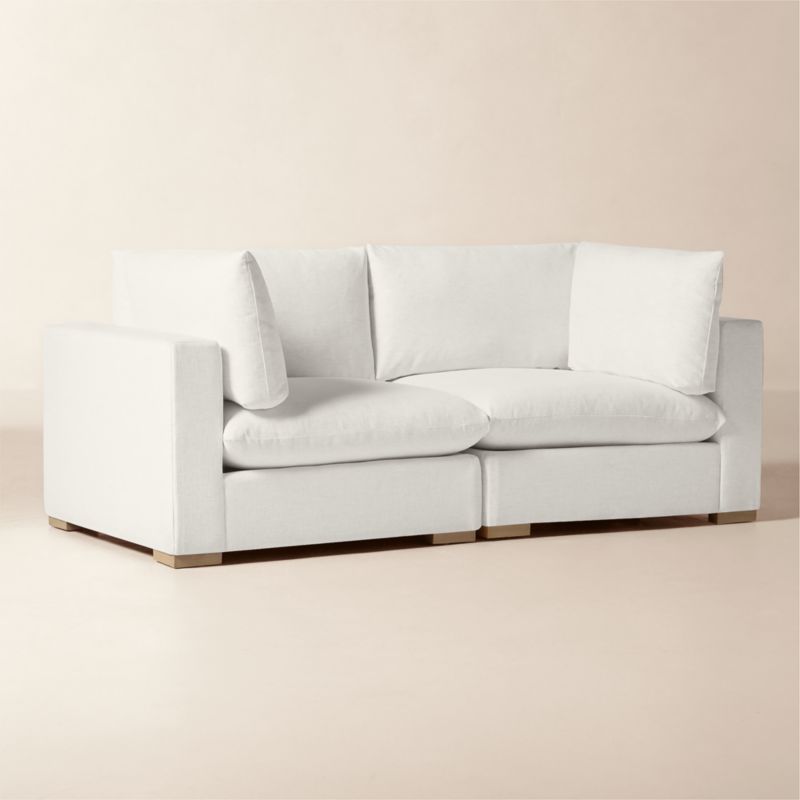 Deseo 2-Piece White Performance Fabric Standard Depth Sectional Sofa - image 2 of 10
