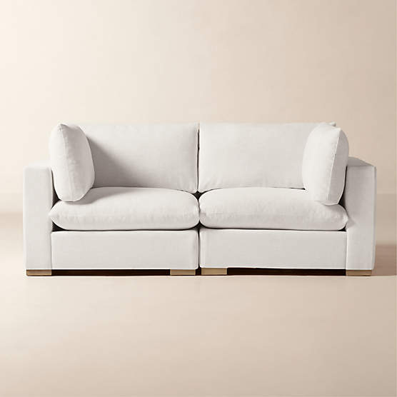 Deseo 2-Piece White Performance Fabric Standard Depth Sectional Sofa