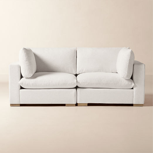Deseo 2-Piece White Performance Fabric Standard Depth Sectional Sofa