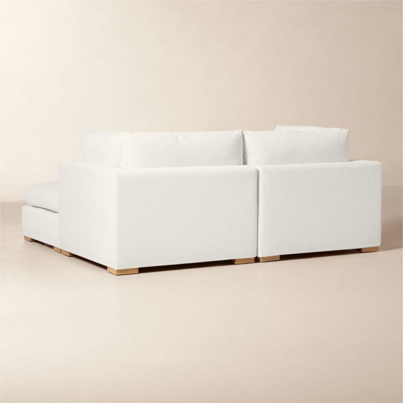 Deseo 3-Piece White Performance Fabric Standard Depth Sectional Sofa with Ottoman - image 4 of 10