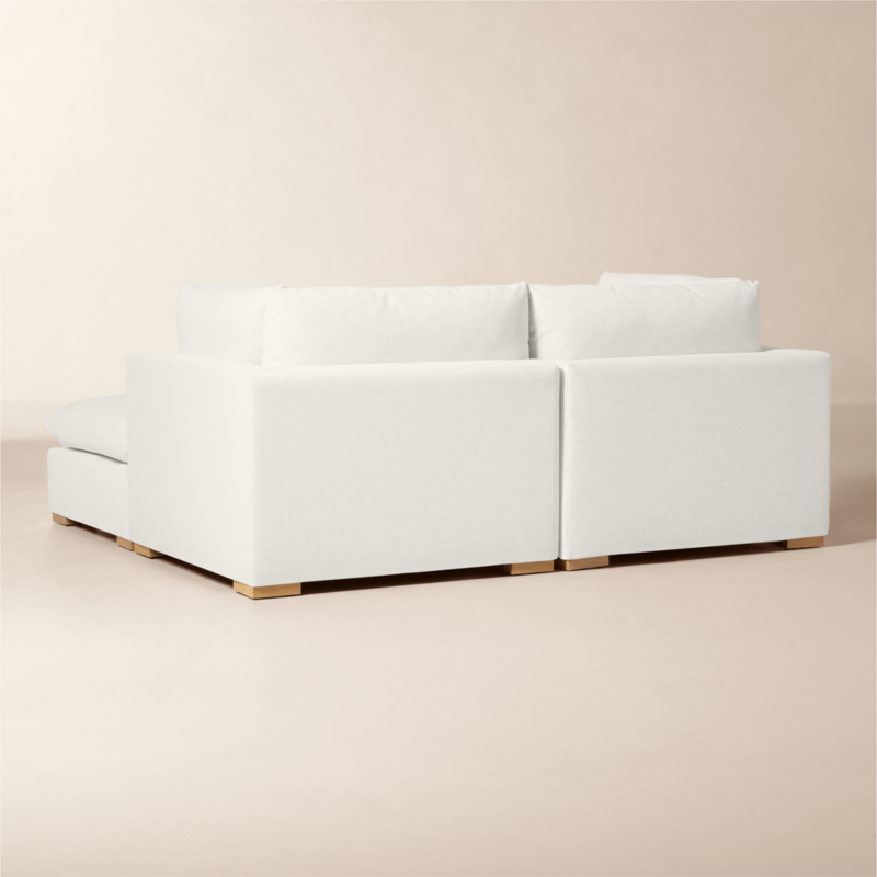 Deseo 3-Piece White Performance Fabric Standard Depth Sectional Sofa with Ottoman - image 6 of 10