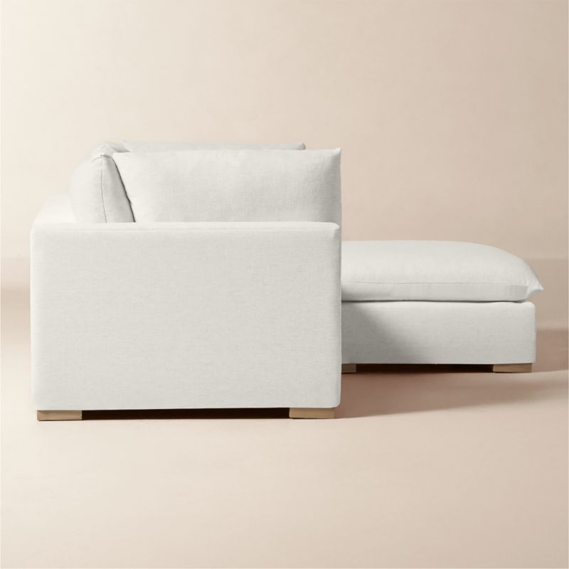 Deseo 3-Piece White Performance Fabric Standard Depth Sectional Sofa with Ottoman - image 3 of 10