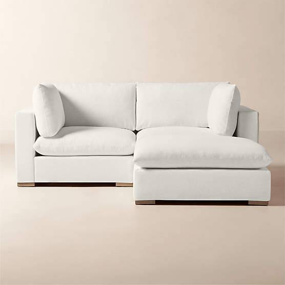 Deseo 3-Piece White Performance Fabric Standard Depth Sectional Sofa with Ottoman
