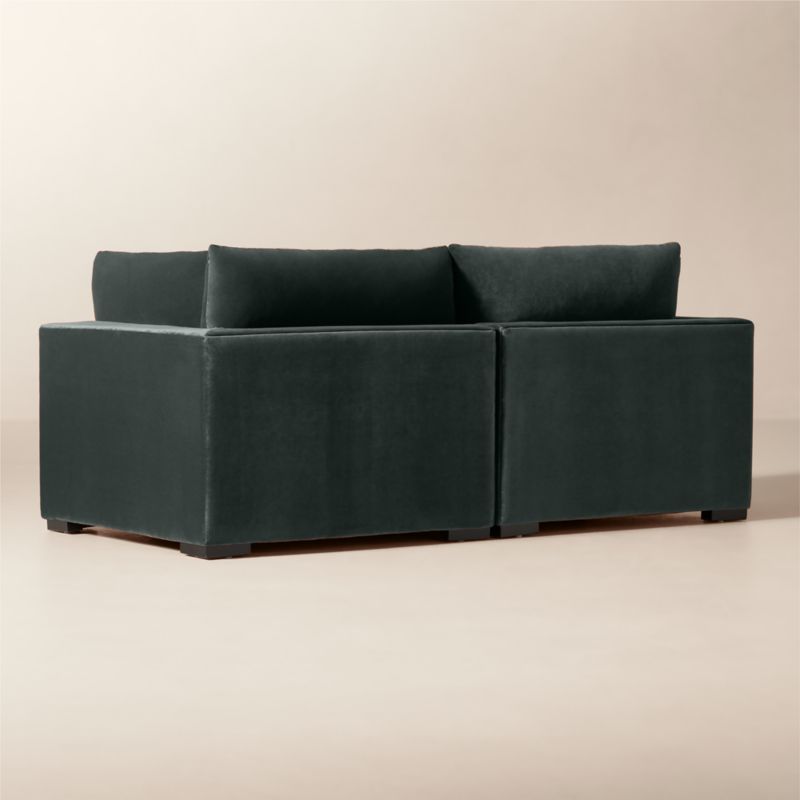 Deseo 2-Piece Grey Blue Performance Velvet Standard Depth Sectional Sofa - image 3 of 7