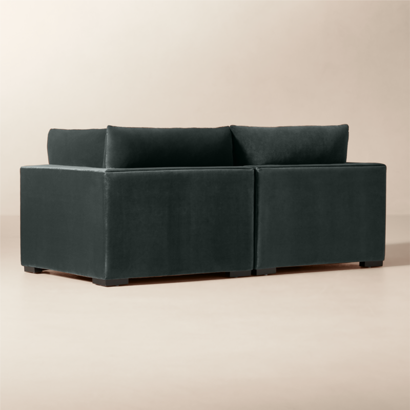 Deseo 2-Piece Grey Blue Performance Velvet Standard Depth Sectional Sofa - image 4 of 8