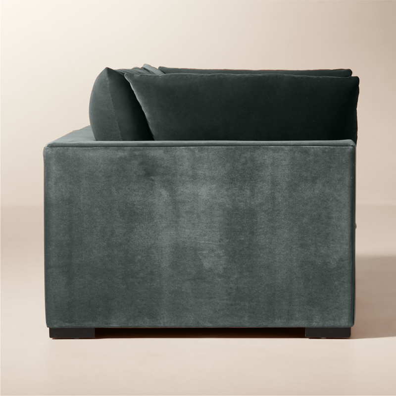 Deseo 2-Piece Grey Blue Performance Velvet Standard Depth Sectional Sofa - image 3 of 8