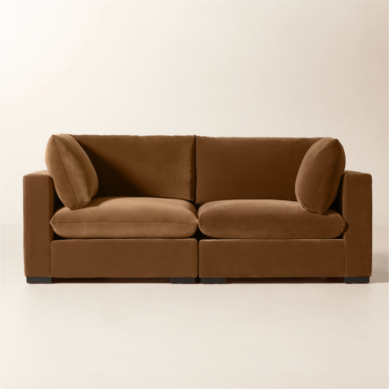 Deseo 2-Piece Praline Brown Performance Velvet Standard Depth Sectional Sofa - image 0 of 10