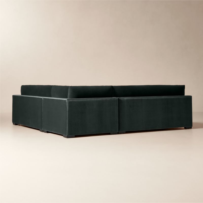 Deseo 3-Piece Grey Blue Performance Velvet Standard Depth Sectional Sofa with Loveseat - image 3 of 7