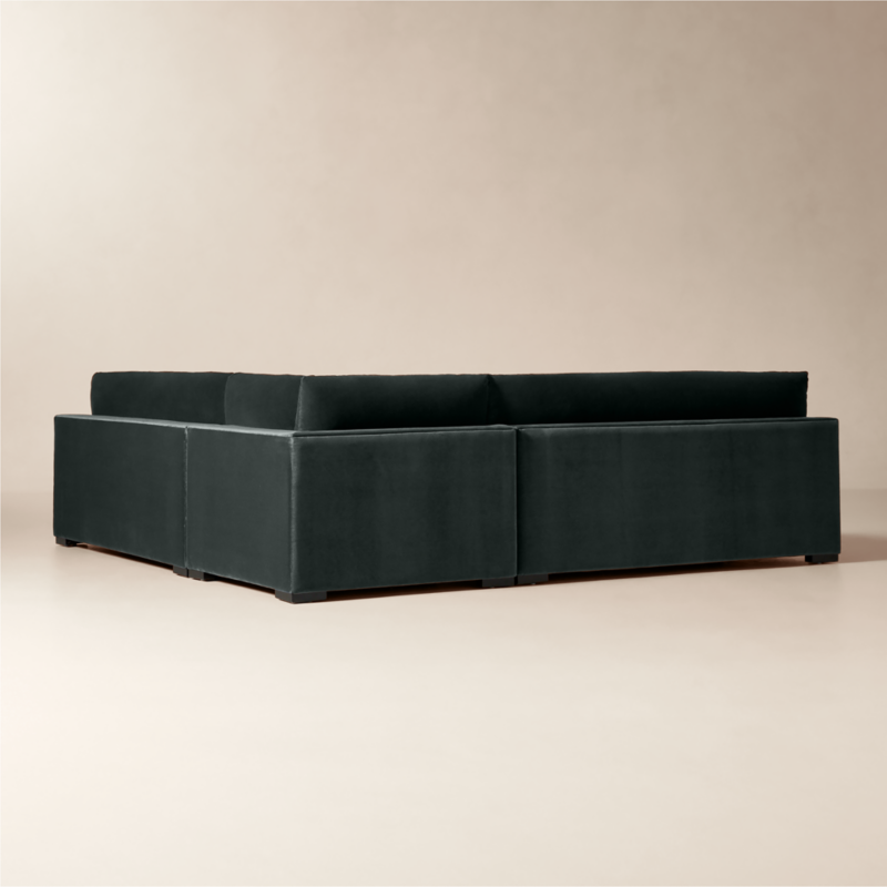 Deseo 3-Piece Grey Blue Performance Velvet Standard Depth Sectional Sofa with Loveseat - image 4 of 8
