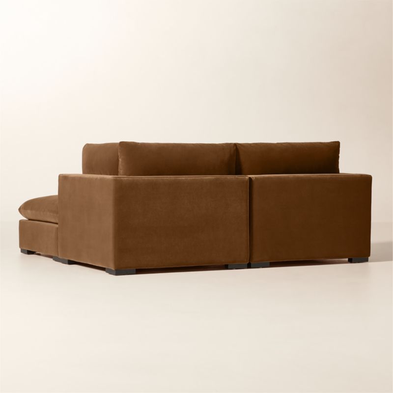 Deseo 3-Piece Light Brown Performance Velvet Standard Depth Sectional Sofa with Ottoman - image 5 of 10