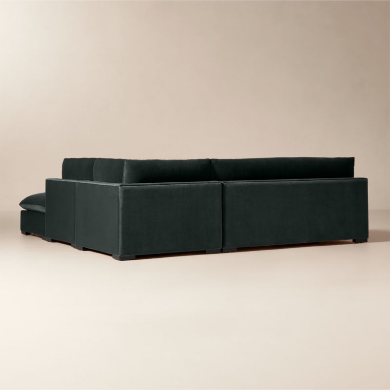 Deseo 4-Piece Grey Blue Performance Velvet Standard Depth Sectional Sofa with Loveseat - image 3 of 7
