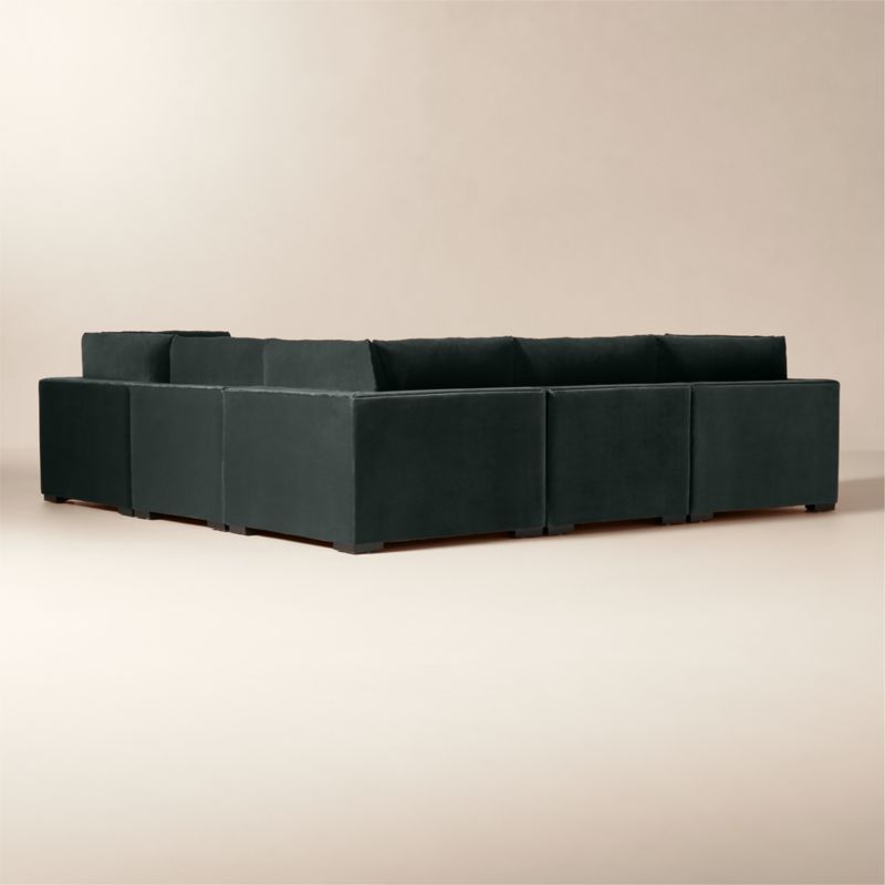 Deseo 5-Piece Grey Blue Performance Velvet Standard Depth Sectional Sofa - image 3 of 7