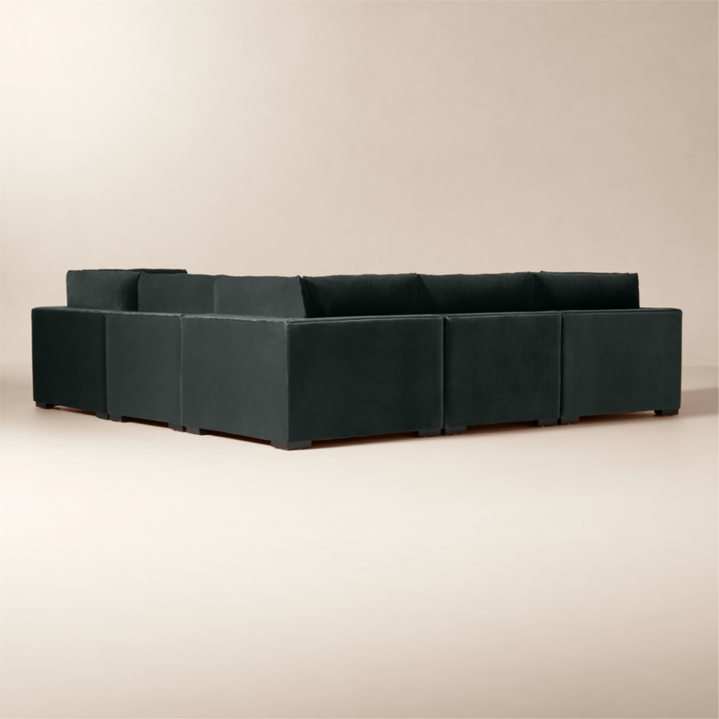 Deseo 5-Piece Grey Blue Performance Velvet Standard Depth Sectional Sofa - image 4 of 8