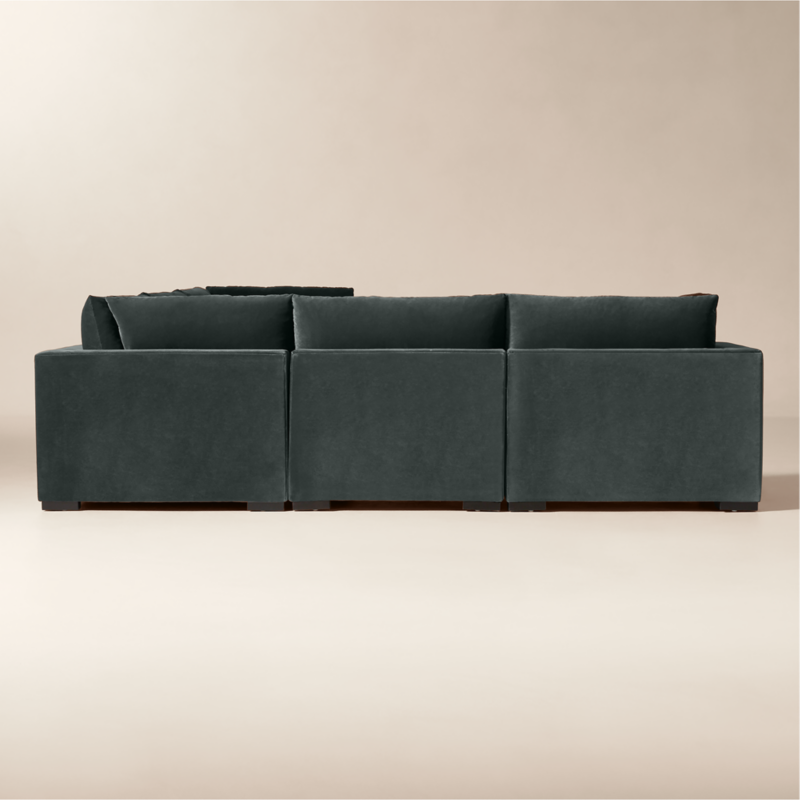 Deseo 5-Piece Grey Blue Performance Velvet Standard Depth Sectional Sofa - image 3 of 8