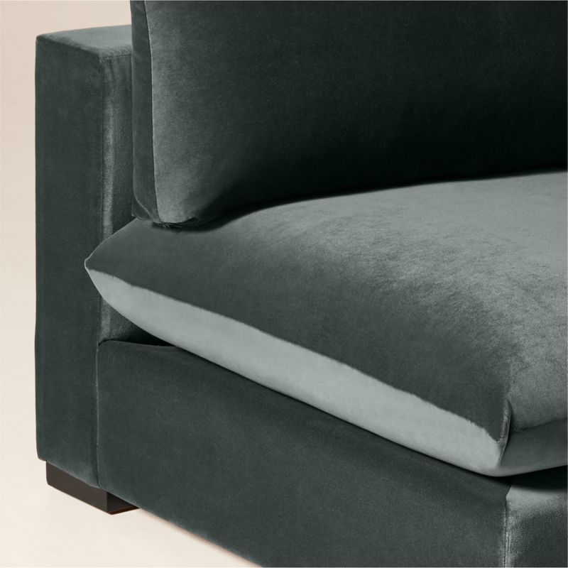 Deseo Grey Blue Performance Velvet Standard Depth Armless Chair - image 5 of 7