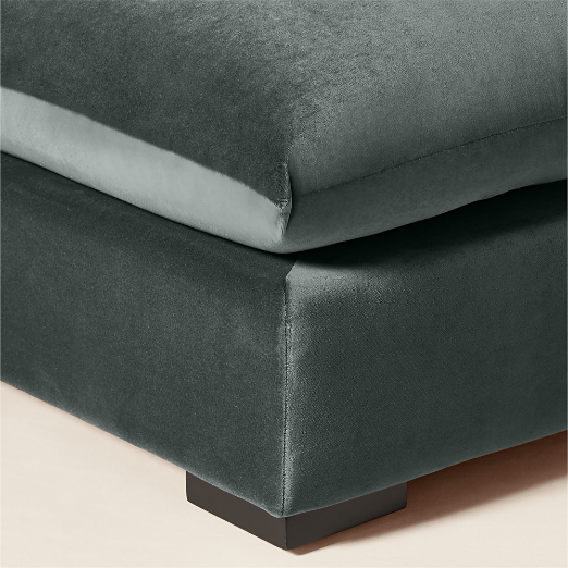 Deseo Grey Blue Performance Velvet Standard Depth Armless Chair