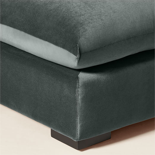 Deseo Grey Blue Performance Velvet Standard Depth Armless Chair