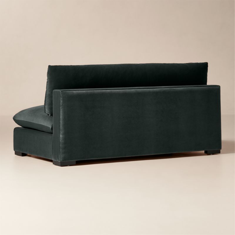 Deseo 65" Grey Blue Performance Velvet Standard Depth Armless Loveseat - image 3 of 7