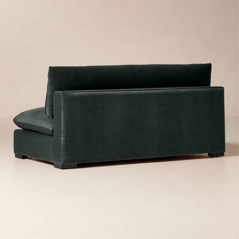 Deseo 65" Grey Blue Performance Velvet Standard Depth Armless Loveseat - image 3 of 7