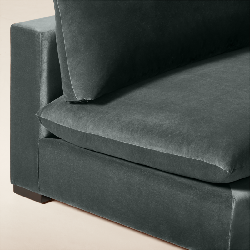 Deseo 4-Piece Grey Blue Performance Velvet Standard Depth Sectional Sofa with Loveseat - image 6 of 8
