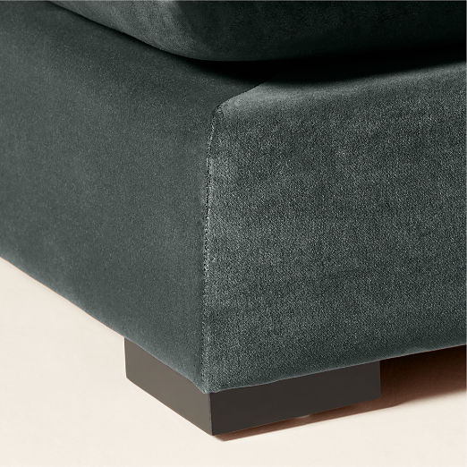 Deseo 65" Grey Blue Performance Velvet Standard Depth Armless Loveseat