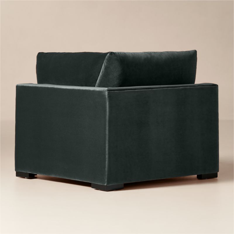Deseo Grey Blue Performance Velvet Standard Depth Corner Chair - image 3 of 7