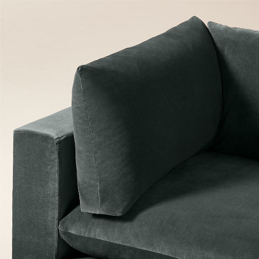 Deseo 5-Piece Grey Blue Performance Velvet Standard Depth Sectional Sofa