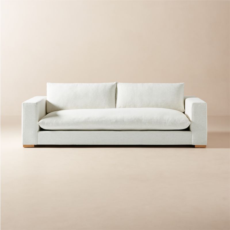 Deseo 94.5" White Performance Fabric Deep Depth Sofa - image 0 of 8