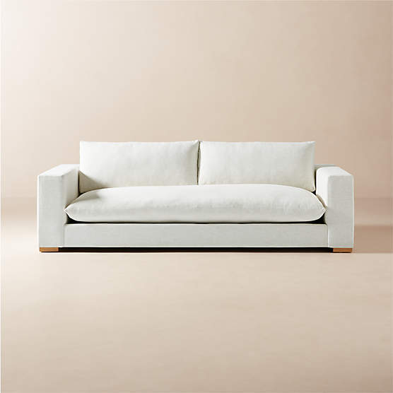 Deseo 94.5" White Performance Fabric Deep Depth Sofa