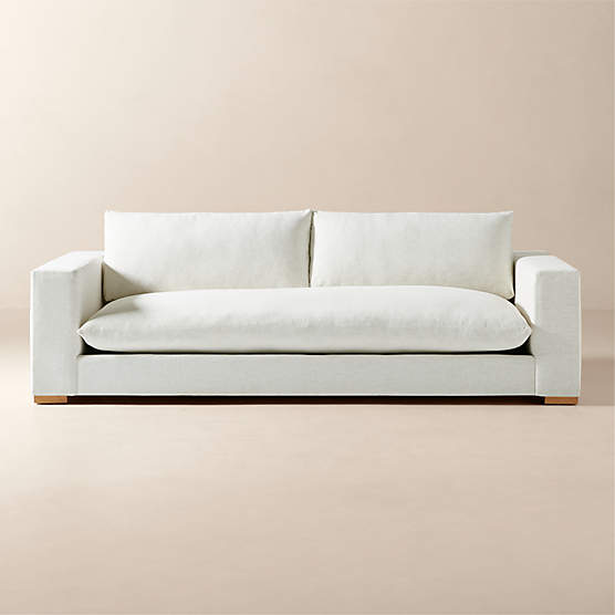 Deseo 94.5" White Performance Fabric Deep Depth Sofa