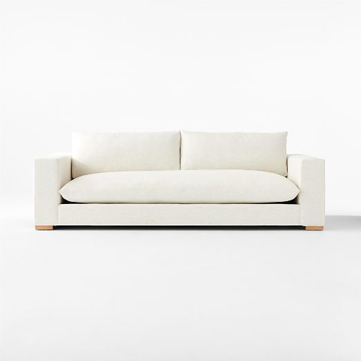 Deseo 94.5" White Performance Fabric Deep Depth Sofa