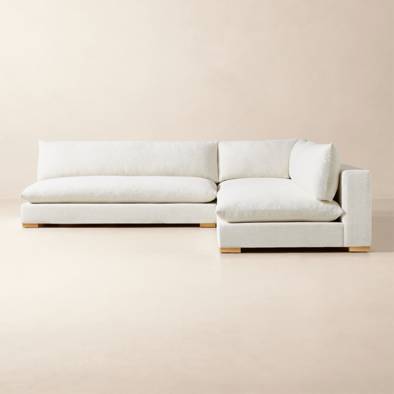 Deseo 3-Piece Modular White Performance Fabric Deep Depth Sectional Sofa with Loveseat - image 0 of 11