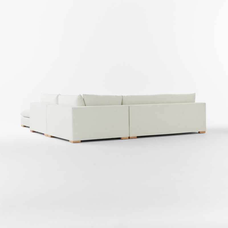 Deseo 4-Piece Modular White Performance Fabric Deep Depth Sectional Sofa with Loveseat - image 8 of 10