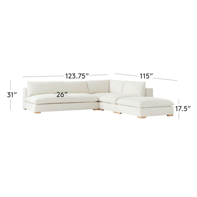 View Deseo 4-Piece Modular L-Shaped White Performance Fabric Deep Depth Sectional Sofa with Loveseat - image 3 of 9